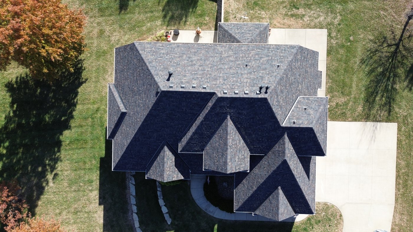 Birds eye aerial view